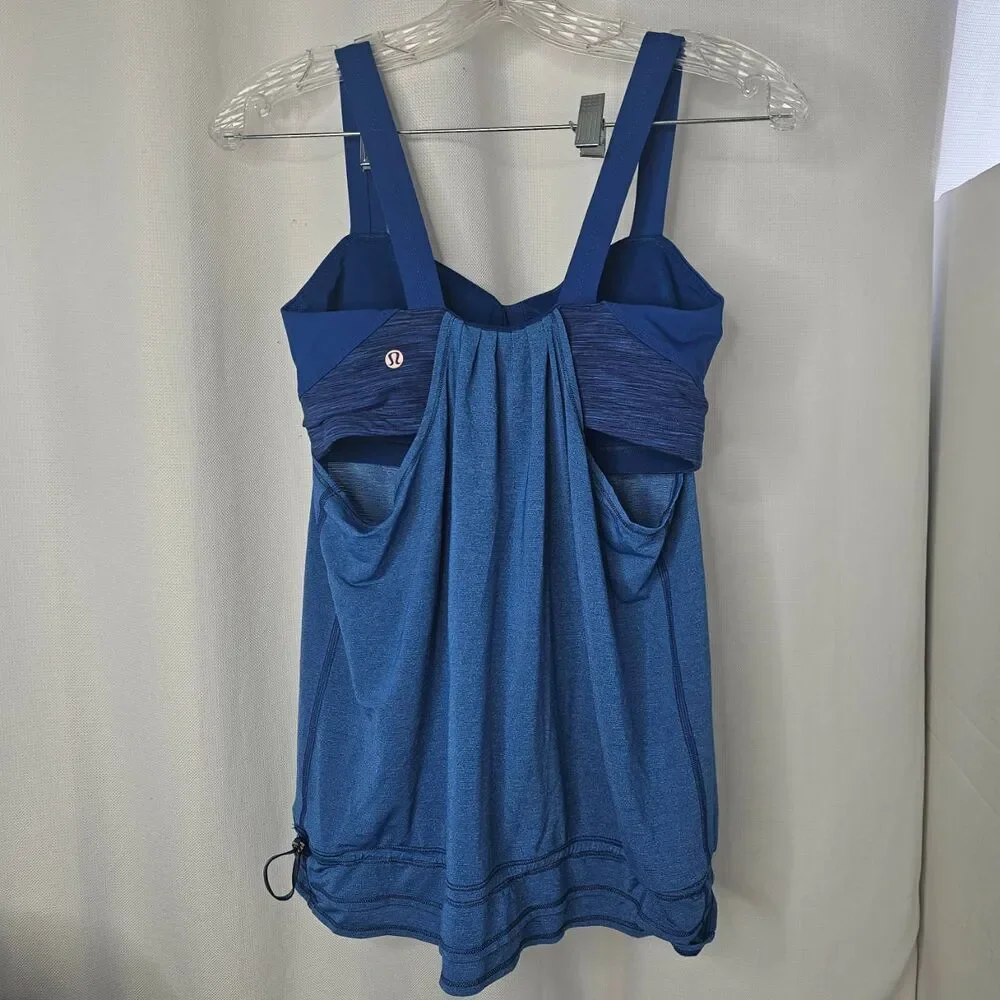 Lululemon Top Womens Eight Limitless Blue Ruched Empire Athletic Tank